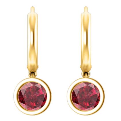 Bezel Drop Earrings ruby