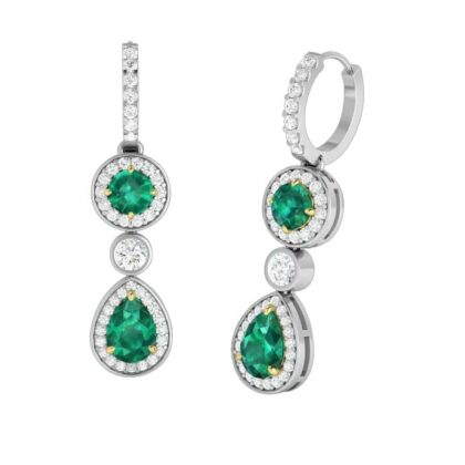 Pear Drop Earrings emerald